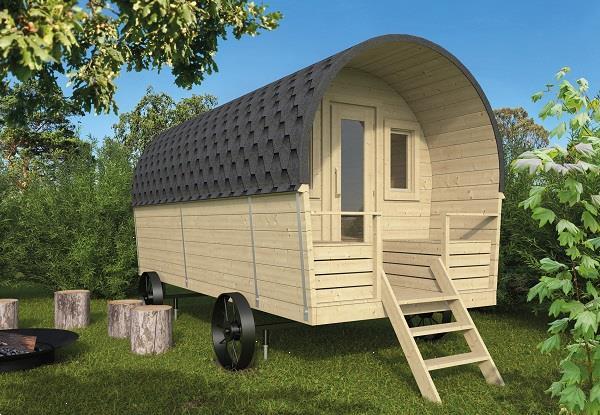 Grote foto pipowagen western 433x186 cm tuin en terras tuinhuisjes en blokhutten