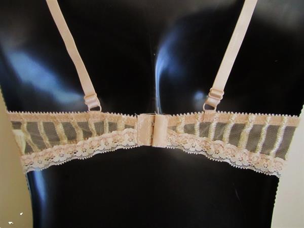 Grote foto prachtige doorzichtige goudbeige bh voor c cups kleding dames ondergoed en lingerie