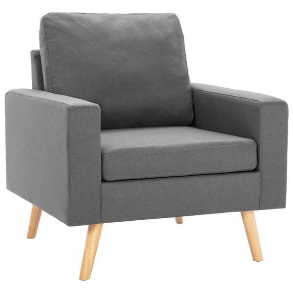 Grote foto vidaxl fauteuil gris clair tissu huis en inrichting stoelen