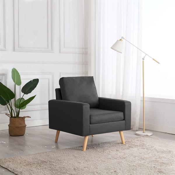 Grote foto vidaxl fauteuil gris fonc tissu huis en inrichting stoelen
