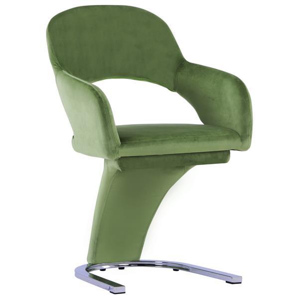 Grote foto vidaxl chaises de salle manger 2 pcs vert velours huis en inrichting stoelen