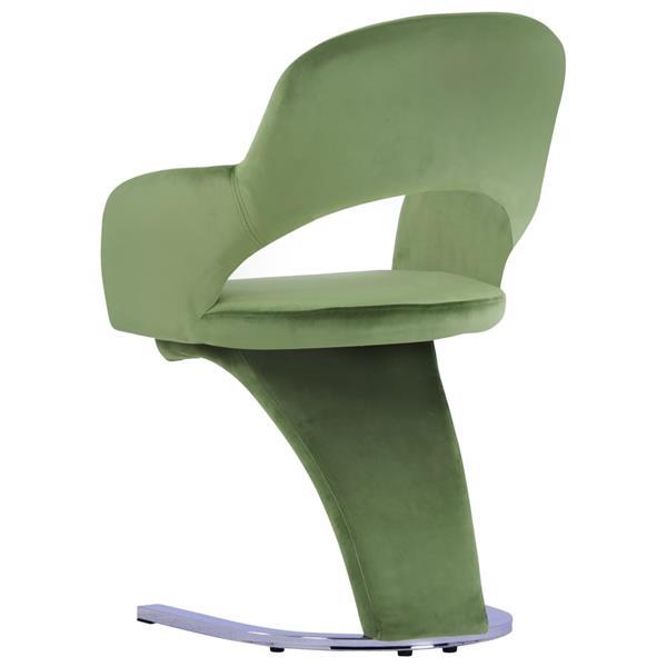 Grote foto vidaxl chaises de salle manger 2 pcs vert velours huis en inrichting stoelen