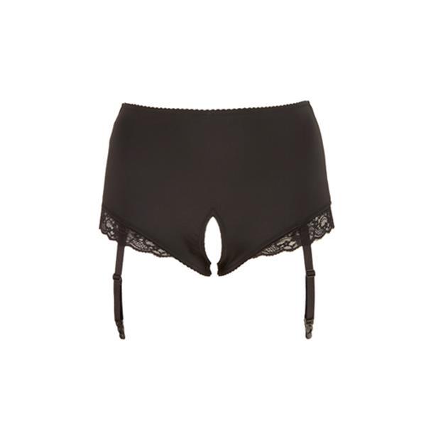 Grote foto plus size hoge jarretelslip met open kruis erotiek kleding