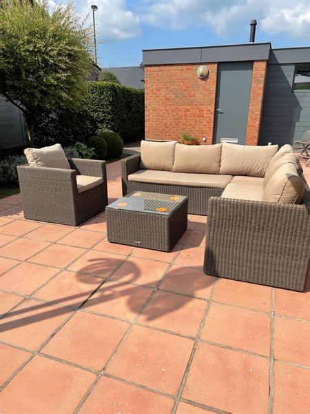 Grote foto loungeset in riet tuin en terras tuinmeubelen toebehoren