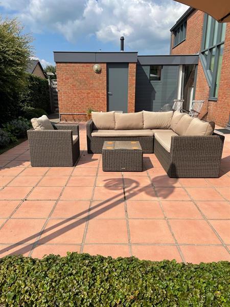 Grote foto loungeset in riet tuin en terras tuinmeubelen toebehoren