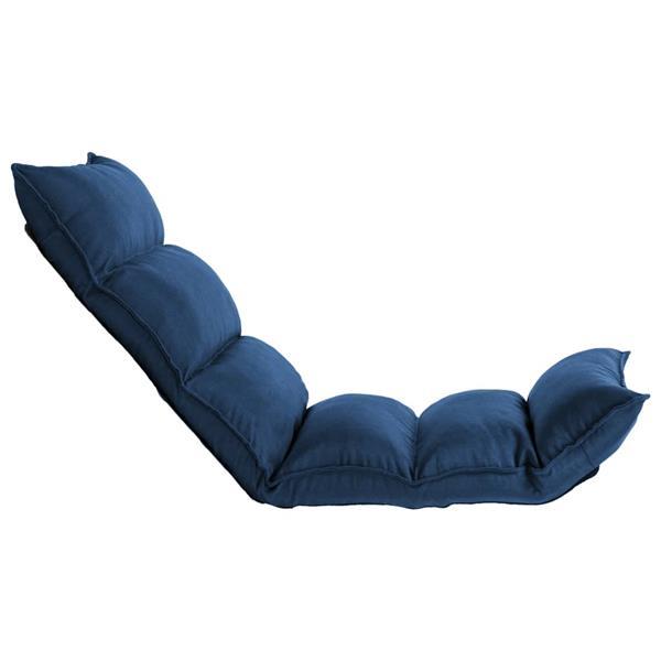 Grote foto vidaxl chaise pliable de sol bleu tissu huis en inrichting stoelen