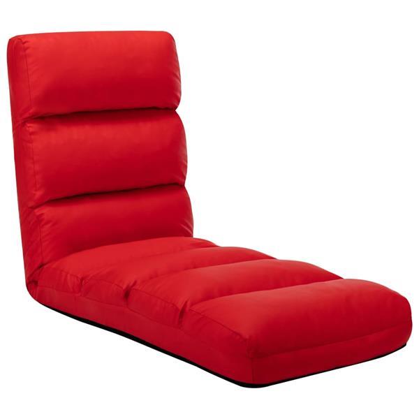 Grote foto vidaxl chaise pliable de sol rouge similicuir huis en inrichting bankstellen