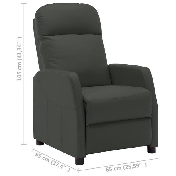Grote foto vidaxl fauteuil inclinable anthracite similicuir huis en inrichting stoelen
