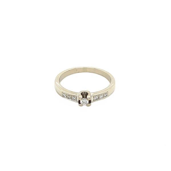 Grote foto witgouden ring met diamant 14 krt kleding dames sieraden