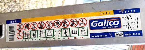 Grote foto proffesionele galico ladder 3 x 9 treden doe het zelf en verbouw ladders en trappen