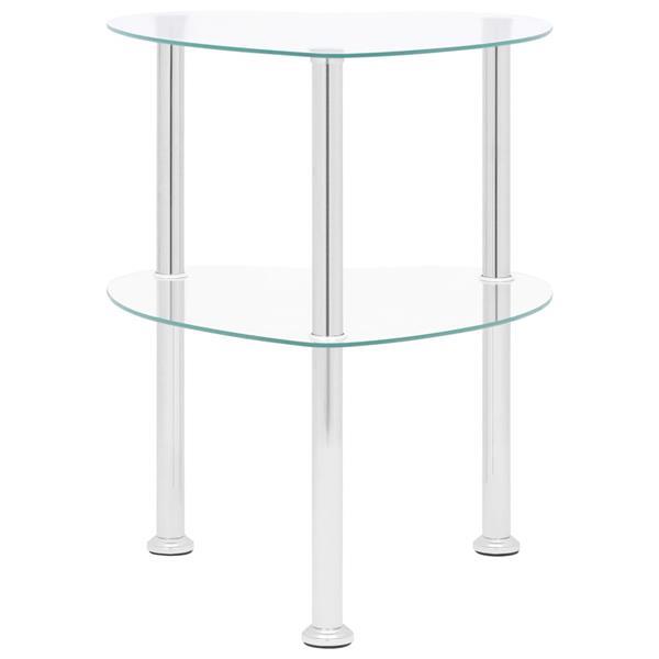 Grote foto vidaxl table d appoint 2 niveaux transparent 38x38x50 cm ver huis en inrichting eettafels