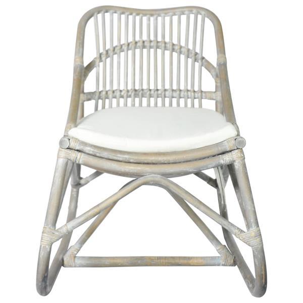 Grote foto vidaxl chaise en rotin gris lin huis en inrichting stoelen