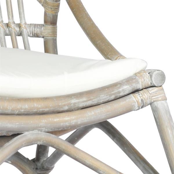 Grote foto vidaxl chaise en rotin gris lin huis en inrichting stoelen