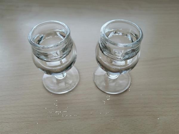 Grote foto 2 nieuwe druppelglaasjes op voetje verzamelen glas en borrelglaasjes