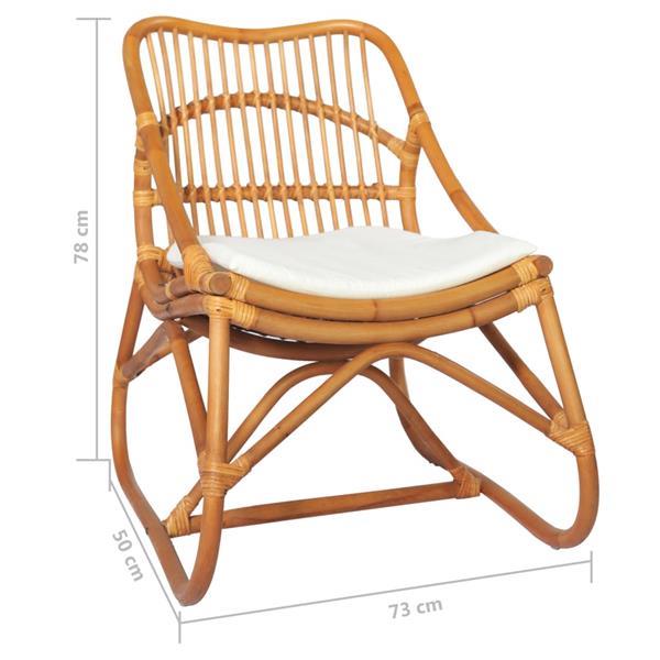 Grote foto vidaxl chaise en rotin marron clair lin huis en inrichting stoelen