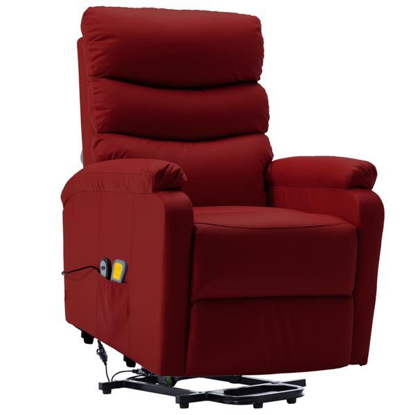 Grote foto vidaxl fauteuil inclinable de massage rouge bordeaux similic huis en inrichting stoelen
