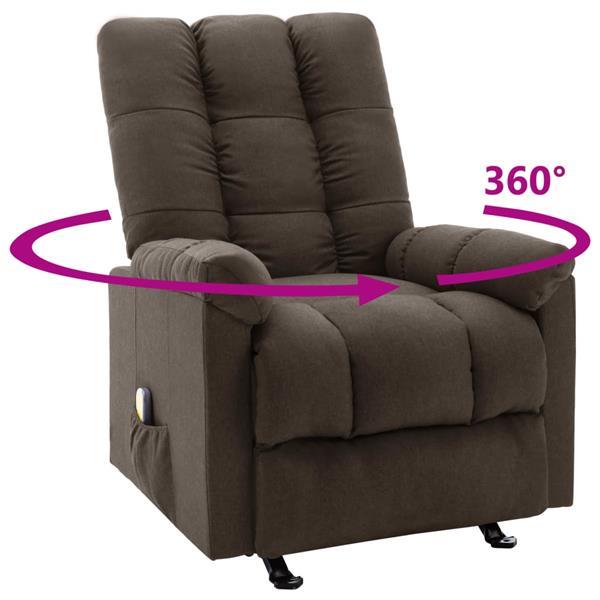 Grote foto vidaxl fauteuil de massage inclinable marron fonc tissu huis en inrichting stoelen