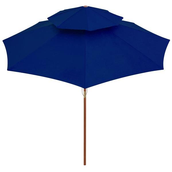 Grote foto vidaxl parasol double avec m t en bois bleu 270 cm tuin en terras overige tuin en terras