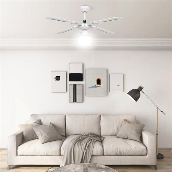 Grote foto vidaxl plafondventilator met lamp 106 cm wit witgoed en apparatuur ventilatoren en airco