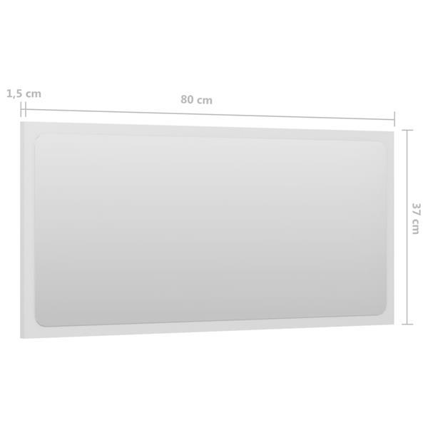 Grote foto vidaxl badkamerspiegel 80x1 5x37 cm spaanplaat hoogglans wit huis en inrichting eettafels