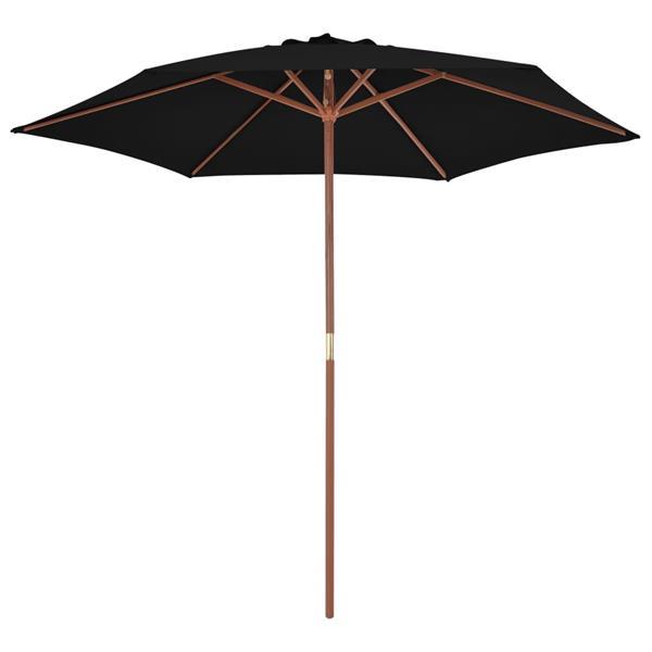 Grote foto vidaxl parasol d ext rieur avec m t en bois noir 270 cm tuin en terras overige tuin en terras