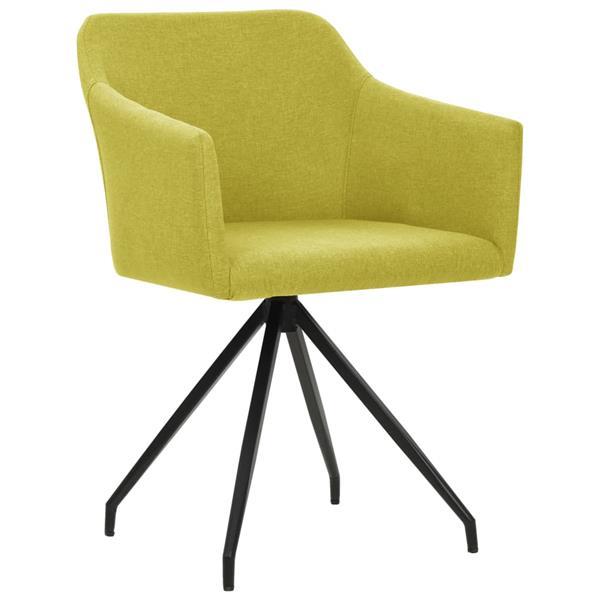 Grote foto vidaxl chaises pivotantes de salle manger 2 pcs vert tissu huis en inrichting stoelen
