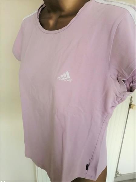 Grote foto vintage lila adidas 3 stripes t shirt large kleding dames t shirts