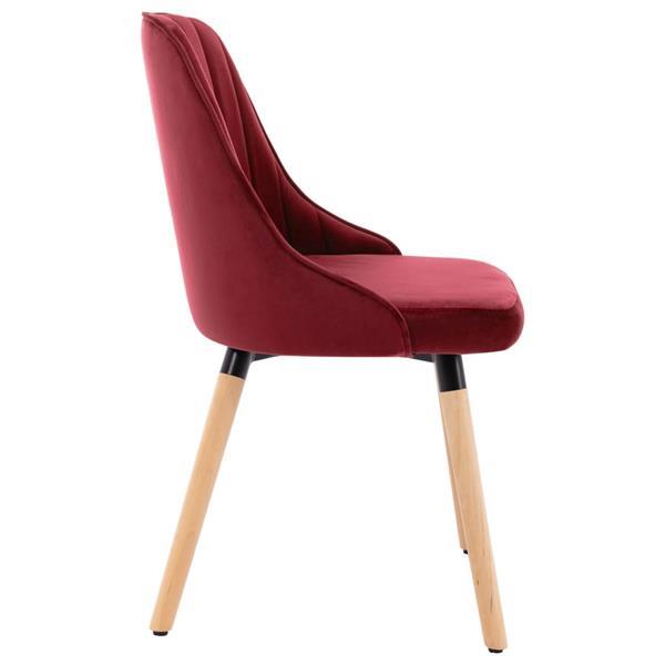 Grote foto vidaxl chaises de salle manger 4 pcs rouge bordeaux velour huis en inrichting stoelen