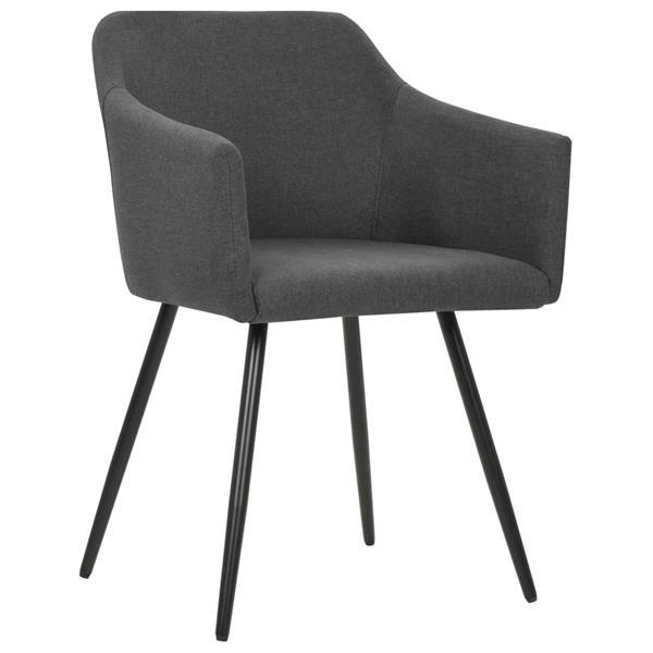 Grote foto vidaxl chaises de salle manger 4 pcs gris fonc tissu huis en inrichting stoelen