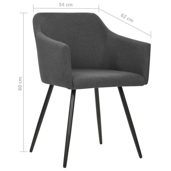Grote foto vidaxl chaises de salle manger 4 pcs gris fonc tissu huis en inrichting stoelen