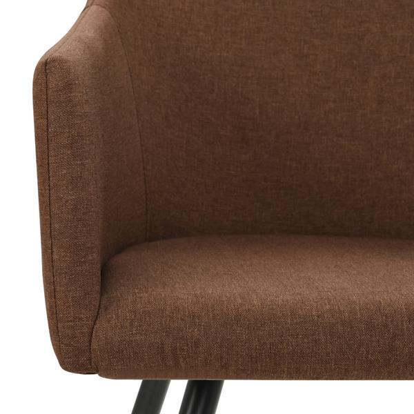 Grote foto vidaxl chaises de salle manger 6 pcs marron tissu huis en inrichting stoelen