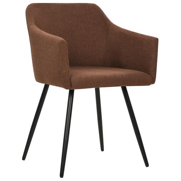 Grote foto vidaxl chaises de salle manger 4 pcs marron tissu huis en inrichting stoelen