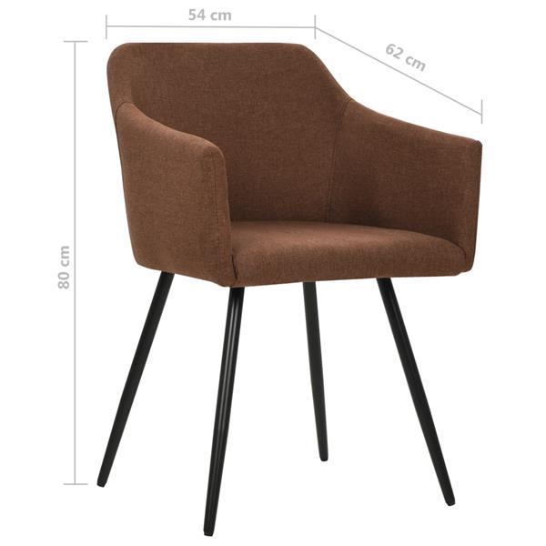 Grote foto vidaxl chaises de salle manger 4 pcs marron tissu huis en inrichting stoelen