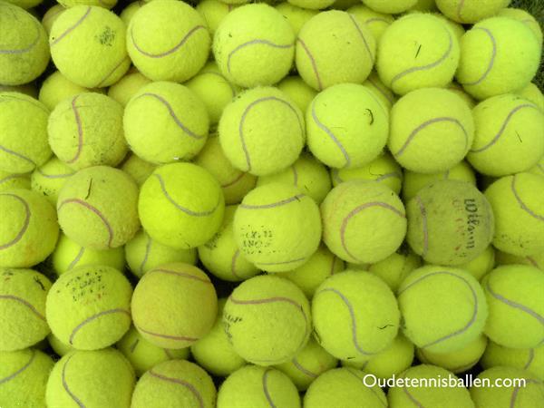 Grote foto veel gebruikte tennisballen dieren en toebehoren toebehoren