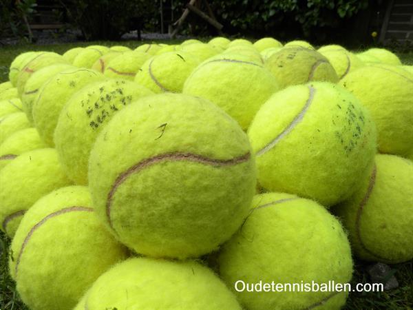 Grote foto veel gebruikte tennisballen dieren en toebehoren toebehoren