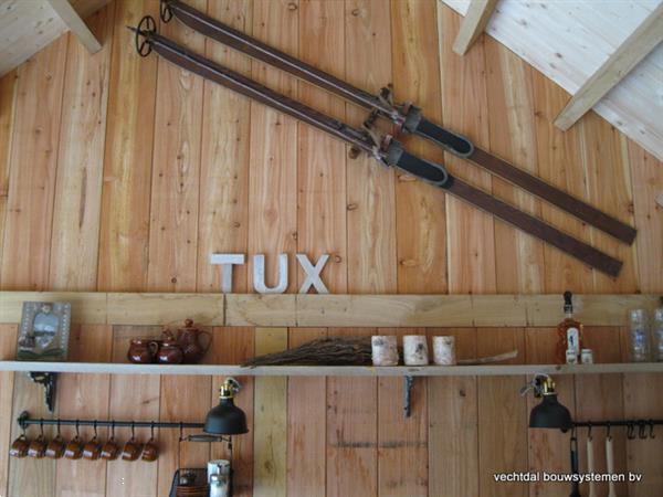 Grote foto stijlvolle eiken bijgebouw op maat gemaakt. tuin en terras tuinhuisjes en blokhutten