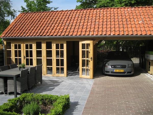 Grote foto stijlvolle eiken bijgebouw op maat gemaakt. tuin en terras tuinhuisjes en blokhutten