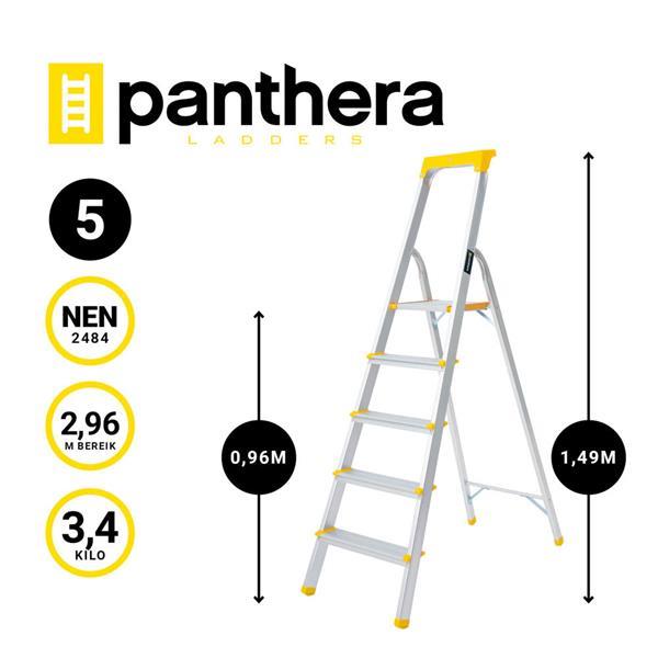 Grote foto panthera huishoudtrap 1x5 treden doe het zelf en verbouw ladders en trappen