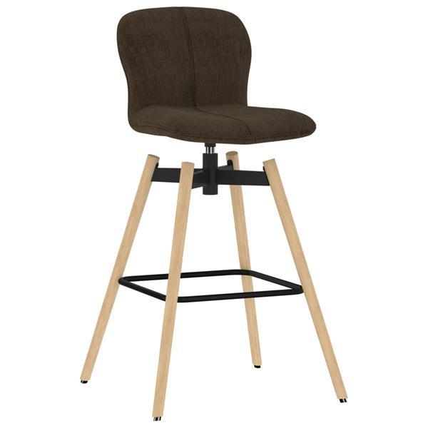 Grote foto vidaxl chaises pivotantes de bar 2 pcs marron tissu huis en inrichting stoelen