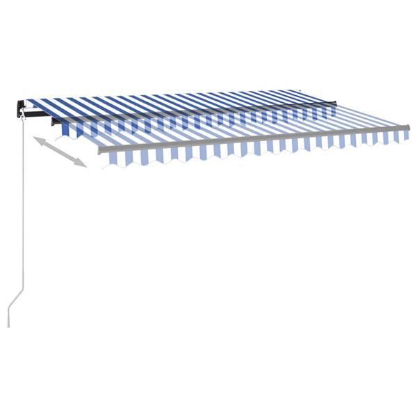 Grote foto vidaxl auvent manuel r tractable 450x350 cm bleu et blanc tuin en terras overige tuin en terras