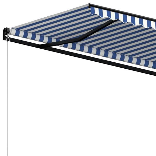 Grote foto vidaxl auvent manuel r tractable 450x350 cm bleu et blanc tuin en terras overige tuin en terras