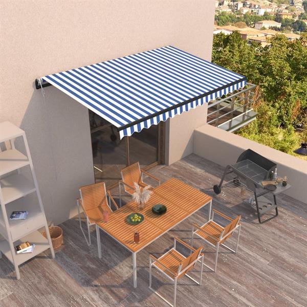 Grote foto vidaxl auvent r tractable automatique 450x350 cm bleu et bla tuin en terras overige tuin en terras