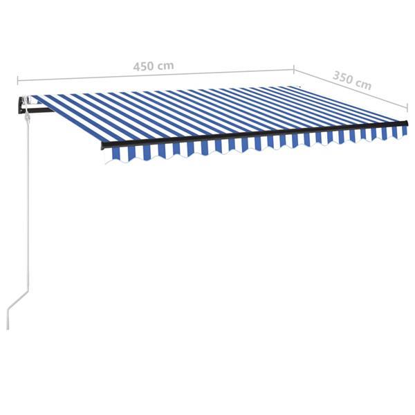 Grote foto vidaxl auvent r tractable automatique 450x350 cm bleu et bla tuin en terras overige tuin en terras