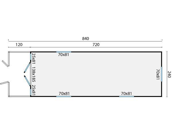 Grote foto pipowagen zigeunerwagen jimmy met veranda 840x240 cm tuin en terras tuinhuisjes en blokhutten