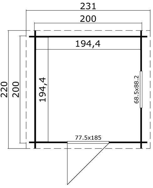 Grote foto tuinhuis blokhut wels 200 x 200 cm tuin en terras tuinhuisjes en blokhutten