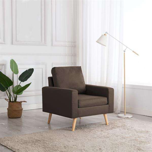 Grote foto vidaxl fauteuil marron tissu huis en inrichting stoelen