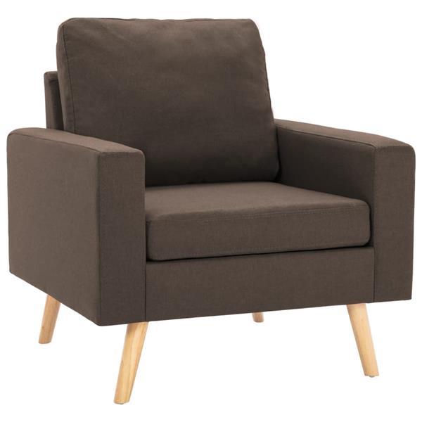 Grote foto vidaxl fauteuil marron tissu huis en inrichting stoelen