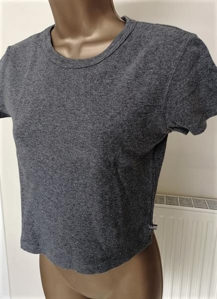 Grote foto antracietgrijs gemeleerd kort shirt medium kleding dames tops