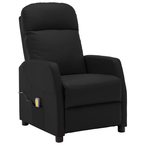 Grote foto vidaxl fauteuil de massage inclinable noir similicuir huis en inrichting stoelen
