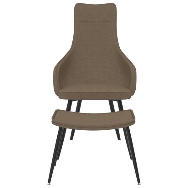 Grote foto vidaxl chaise de canap avec repose pied taupe tissu huis en inrichting stoelen